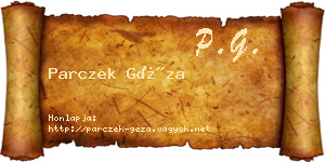 Parczek Géza névjegykártya