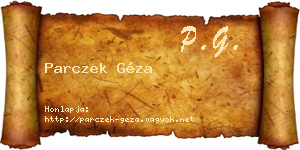 Parczek Géza névjegykártya