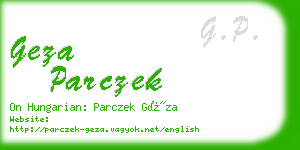 geza parczek business card